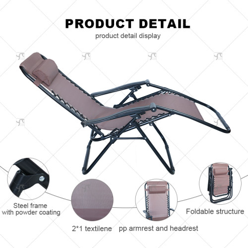 Modern Outdoor Folding Chair Portable Outdoor Metal Foldable zero Gravity Sleeping Reclining Sun Lounge Folding Beach Chair