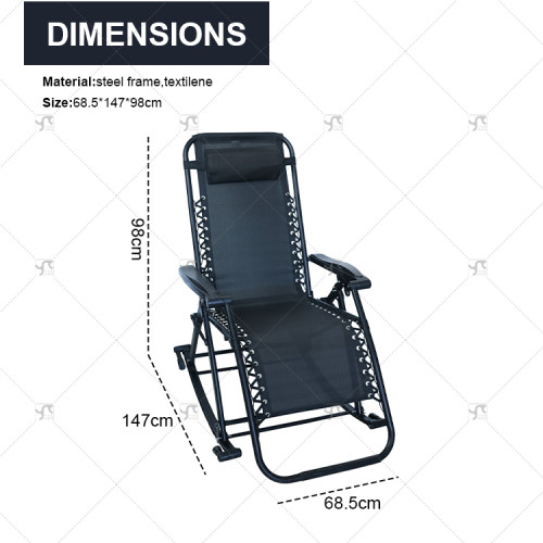 Beach Camping Terrace Chair Outdoor Folding Leisure Chair Suitable for Poolside GardenBackyard Lawn Portable Lounge Chair
