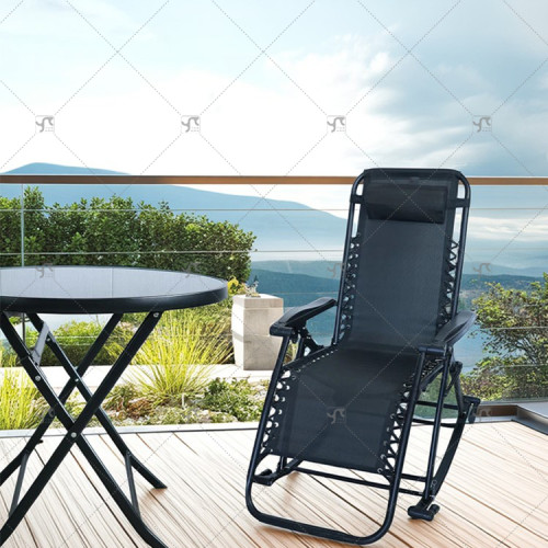 Beach Camping Terrace Chair Outdoor Folding Leisure Chair Suitable for Poolside GardenBackyard Lawn Portable Lounge Chair