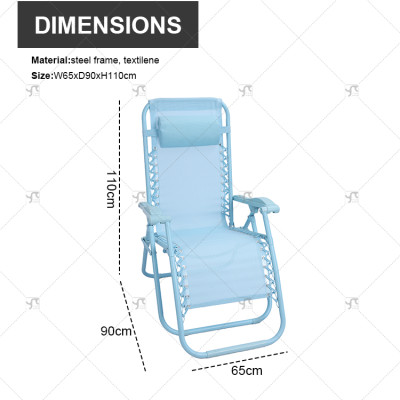 Padded Zero Gravity Lawn Chair Foldable Patio Recliner Anti Gravity Lounge Chair With Pillow Outdoor Camp Chair