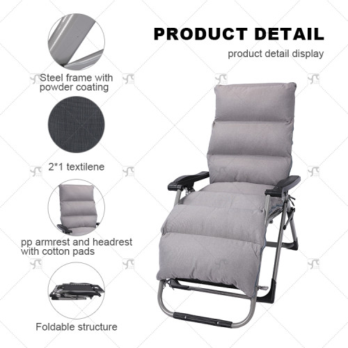 Outdoor Padded Zero Gravity Lawn Chair Foldable Patio Recliner Anti Gravity Lounge Chair With Pillow Outdoor Camp Chair