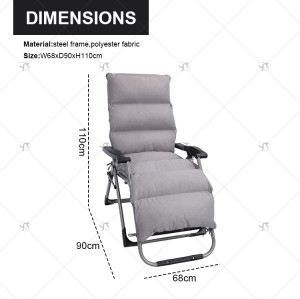 Outdoor Padded Zero Gravity Lawn Chair Foldable Patio Recliner Anti Gravity Lounge Chair With Pillow Outdoor Camp Chair