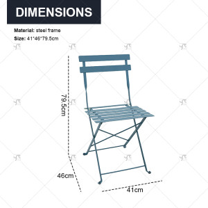 Outdoor Durable Steel Folding Bistro Chair for Dining Outdoor Living Room or Park Use for Wedding Events Party Banquets Hotels