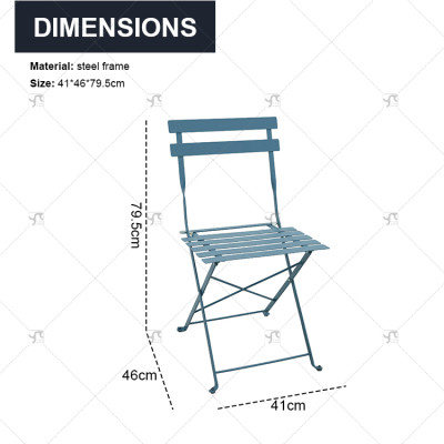 Outdoor Durable Steel Folding Bistro Chair for Dining Outdoor Living Room or Park Use for Wedding Events Party Banquets Hotels