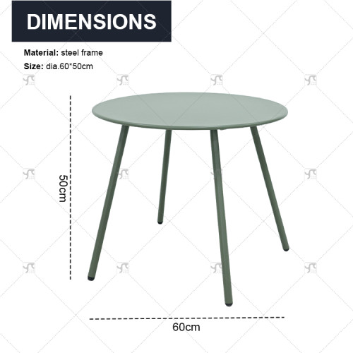 Modern Design Outdoor Steel Plate Table and Metal Outdoor Stool Set Square 2 -Person Steel Slat Seat and Back Chair Set of 3