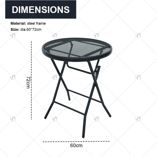 Folding Outdoor Patio Bistro Sets of 3 Stackable Portable for Deck, Garden, Camping and Travel Metal Mesh Powder Coated Lron Net