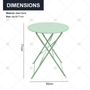 Modern Outdoor Garden Restaurant Coffee Table Garden Metal Furniture Steel Folding Chair Table Outdoor Patio Bistro Furniture