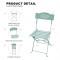 Outdoor Durable Steel Folding Bistro Chair for Dining Outdoor Living Room or Park Use for Wedding Events Partylron Folding Chair