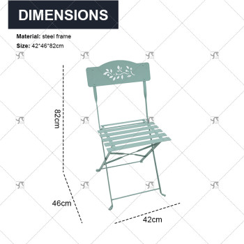 Outdoor Durable Steel Folding Bistro Chair for Dining Outdoor Living Room or Park Use for Wedding Events Partylron Folding Chair