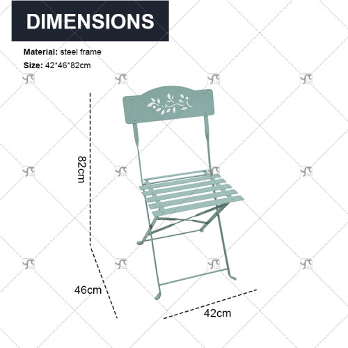 Outdoor Durable Steel Folding Bistro Chair for Dining Outdoor Living Room or Park Use for Wedding Events Partylron Folding Chair