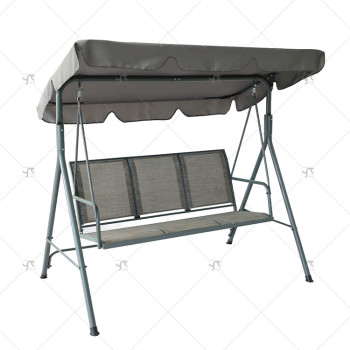 Outdoor Polyester Swing Bench Cover Courtyard Swing Top Cover Set Garden Waterproof Dust Cover 3 Person Grey Porch Swing