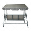 Outdoor Polyester Swing Bench Cover Courtyard Swing Top Cover Set Garden Waterproof Dust Cover 3 Person Grey Porch Swing