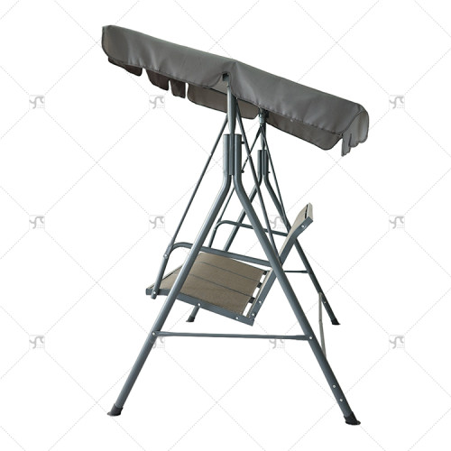 Outdoor Polyester Swing Bench Cover Courtyard Swing Top Cover Set Garden Waterproof Dust Cover 3 Person Grey Porch Swing