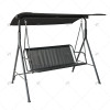 3-Person Metal Frame Swing Chair for Outdoor Terrace Beach Garden Waterproof Canopy for Living Room Outdoor Furniture Swing