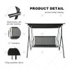 3-Person Metal Frame Swing Chair for Outdoor Terrace Beach Garden Waterproof Canopy for Living Room Outdoor Furniture Swing