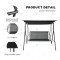 3-Person Metal Frame Swing Chair for Outdoor Terrace Beach Garden Waterproof Canopy for Living Room Outdoor Furniture Swing