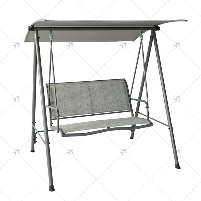 Outdoor Double Hanging Swing Chair Canopy 2 Seats Metal Frame Wrought Iron Patio Teslin Garden Beach Patio Canopy Gazebo Pergola