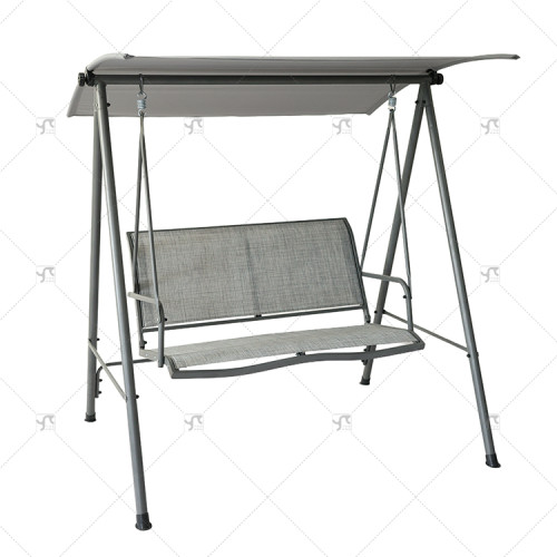 Outdoor Double Hanging Swing Chair Canopy 2 Seats Metal Frame Wrought Iron Patio Teslin Garden Beach Patio Canopy Gazebo Pergola