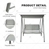 Outdoor Double Hanging Swing Chair Canopy 2 Seats Metal Frame Wrought Iron Patio Teslin Garden Beach Patio Canopy Gazebo Pergola