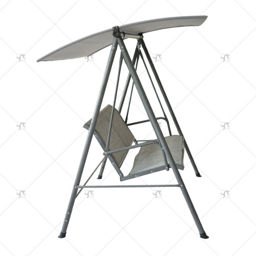 Outdoor Double Hanging Swing Chair Canopy 2 Seats Metal Frame Wrought Iron Patio Teslin Garden Beach Patio Canopy Gazebo Pergola