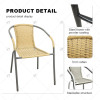 Modern Outdoor Leisure Stackable Chair With Rattan Design Single Iron Back Stool for Courtyard Conference Balcony Home Use