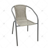 Modern Outdoor Leisure Stackable Chair With Rattan Design Single Iron Back Stool for Courtyard Conference Balcony Home Use