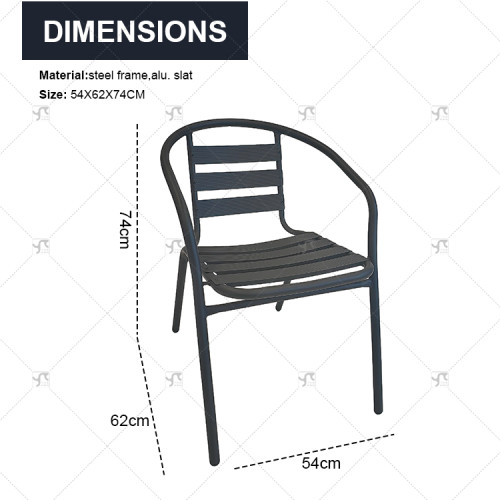 Outdoor Garden Steel Frame Stackable Chair Cafe Garden Portable Modern Restaurant Cafe Furniture Dining Chairs for Events