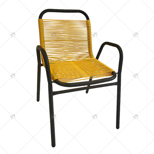 Outdoor Garden Steel Frame Fashion Cheap Leisure Outdoor Furniture High Back Patio Rattan Wicker Dining Garden Chair