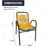 Outdoor Garden Steel Frame Fashion Cheap Leisure Outdoor Furniture High Back Patio Rattan Wicker Dining Garden Chair