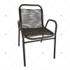 Outdoor Garden Steel Frame Fashion Cheap Leisure Outdoor Furniture High Back Patio Rattan Wicker Dining Garden Chair