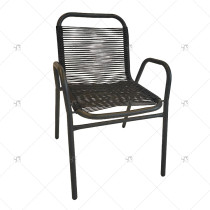 Outdoor Garden Steel Frame Fashion Cheap Leisure Outdoor Furniture High Back Patio Rattan Wicker Dining Garden Chair