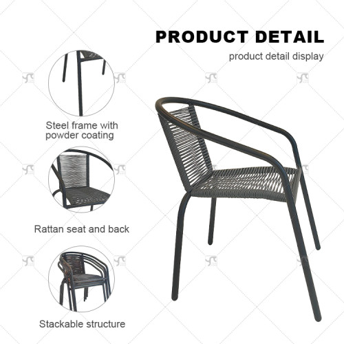 Outdoor Leisure Tables and Chairs Hotel Terraces Backrest Chairs Villas Gardens Rattan Chairs for Outdoor Courtyard Use