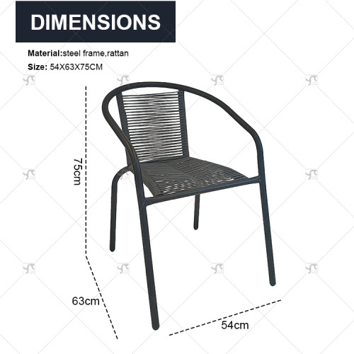 Outdoor Leisure Tables and Chairs Hotel Terraces Backrest Chairs Villas Gardens Rattan Chairs for Outdoor Courtyard Use