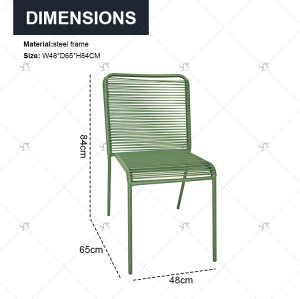 Colorful Rope Roping Leisure Chair with Steel Frame Indoor Outdoor Stackable for Home Use for Villa  Living Room