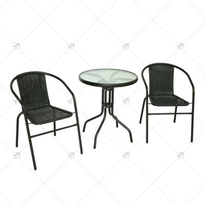 Outdoor Leisure Tables and Chairs Sets Of3 Hotel Terraces Backrest Chairs Villas Gardens Rattan Chairs for Outdoor Courtyard Use