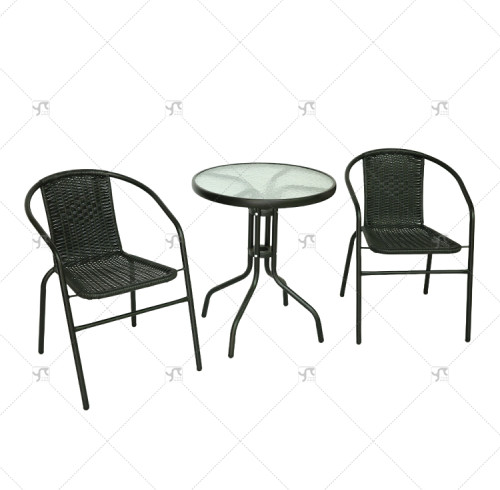 Outdoor Leisure Tables and Chairs Sets Of3 Hotel Terraces Backrest Chairs Villas Gardens Rattan Chairs for Outdoor Courtyard Use