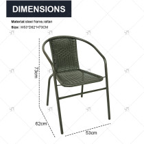 Outdoor Leisure Tables and Chairs Sets Of3 Hotel Terraces Backrest Chairs Villas Gardens Rattan Chairs for Outdoor Courtyard Use