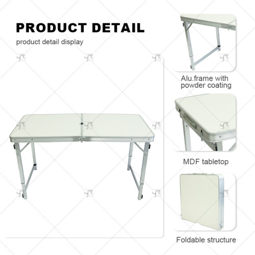 Outdoor Aluminum Foldable Dining Table Portable Camping Table Easy Folding and Saving Space Lightweight Picnic Table for Family