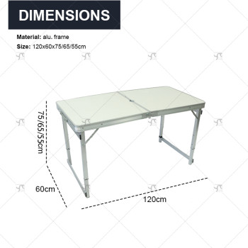 Outdoor Aluminum Foldable Dining Table Portable Camping Table Easy Folding and Saving Space Lightweight Picnic Table for Family