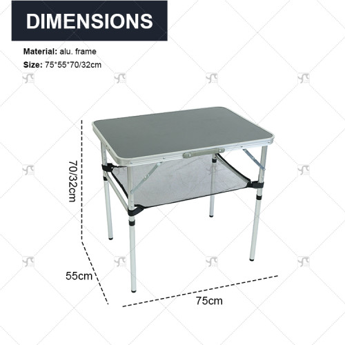 Outdoor Small Folding Table Portable Camping Table with Mesh Lightweight Aluminum with Carry Handle for Camping Picnic Outdoor