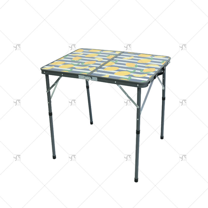 High Quality Portable Lron Frame Foldable Garden and Kitchen Furniture Fancy Blossom Design for Outdoor Camping and Picnic Table