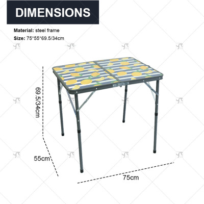 High Quality Portable Lron Frame Foldable Garden and Kitchen Furniture Fancy Blossom Design for Outdoor Camping and Picnic Table