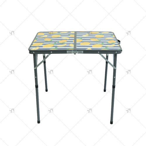 High Quality Portable Lron Frame Foldable Garden and Kitchen Furniture Fancy Blossom Design for Outdoor Camping and Picnic Table