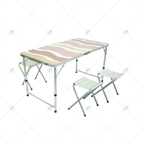 Portable Aluminum Furniture Patio Garden Table Foldable Metal Camping Table Bbg Picnic Outdoor Folding Table and Chairs Set