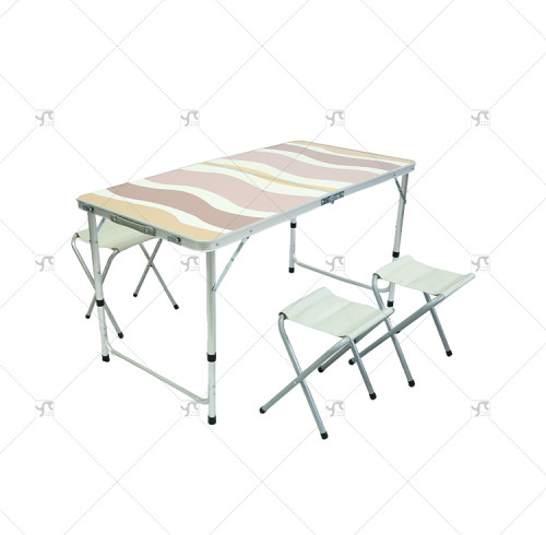 Portable Aluminum Furniture Patio Garden Table Foldable Metal Camping Table Bbg Picnic Outdoor Folding Table and Chairs Set
