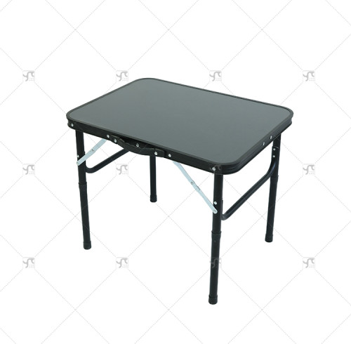 Outdoor Black Aluminium Folding Camping Table Portable Outdoor Picnic Table with Adjustable Height Easy-to-Carry Feature Table