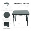 Outdoor Black Aluminium Folding Camping Table Portable Outdoor Picnic Table with Adjustable Height Easy-to-Carry Feature Table