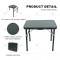 Outdoor Black Aluminium Folding Camping Table Portable Outdoor Picnic Table with Adjustable Height Easy-to-Carry Feature Table