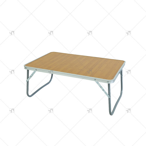 Outdoor Steel Folding Table Picnic Barbecue Bamboo Wooden Bamboo Tabletop Camping Portable Furniture Bed Computer Portable Table
