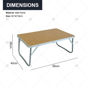 Outdoor Steel Folding Table Picnic Barbecue Bamboo Wooden Bamboo Tabletop Camping Portable Furniture Bed Computer Portable Table